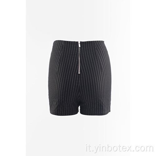 Pantaloni caldi con cerniera a righe